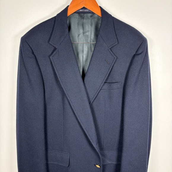 Stanley Blacker Other - Stanley Blacker Mens‎ Navy Blue Double Breasted Blazer Gold Crest Buttons USA